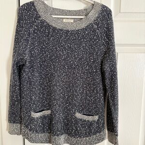 Lou & Grey Navy and White Speckled Sweater